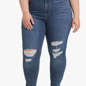 Women's Blue Distressed Jeans